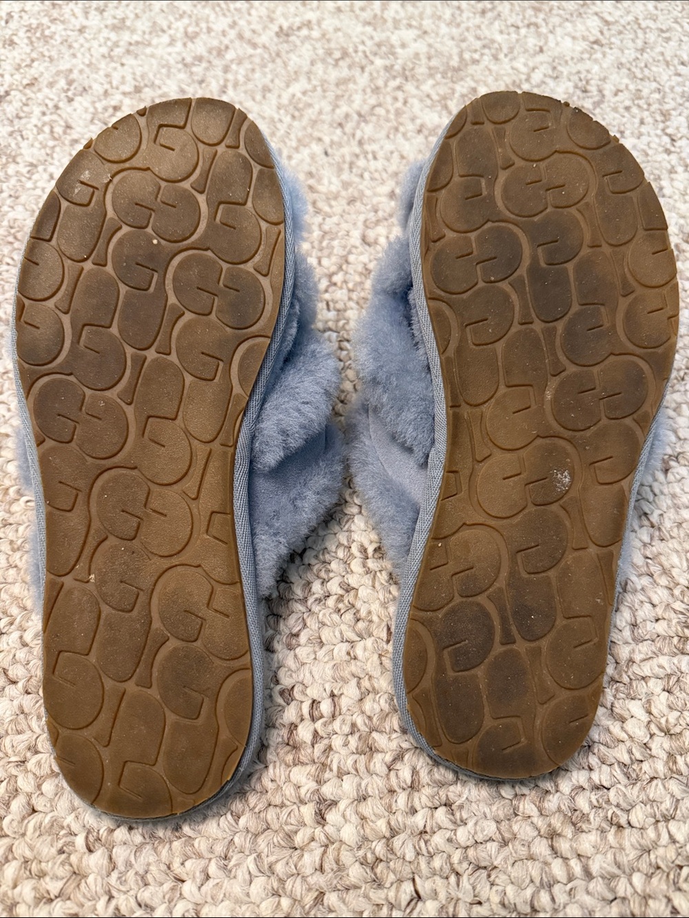 UGG Women's Shearling Crisscross Slide - Dusty Blue - Picture 3 of 6